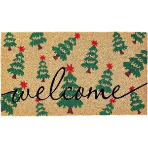 17" X 30" Merry Christmas Coco Coir Welcome Door Mat With Heavy Duty Backing